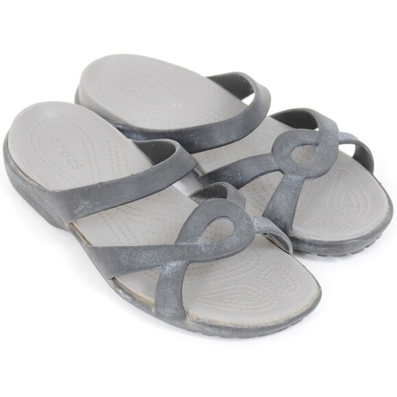 Crocs Women's Meleen 9 Twist Slip On Open Toe Slide Sandals - Picture 1 of 7